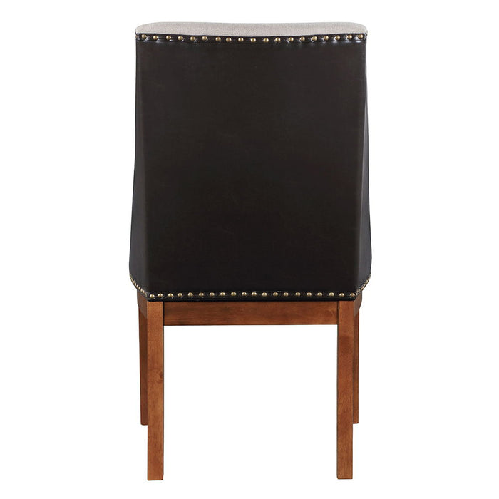 Gilsea - Fabric & Synthetic Leather Side Chair (Set of 2) - Beige & Brown Finish ACME