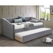 Daybed With Button Tufted Nailhead Trim And Trundle Slat Storage - Gray Home Essentials