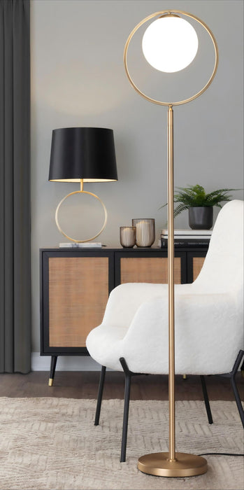 Moon - Contemporary Floor Lamp - Gold / Frosted Lumi Source