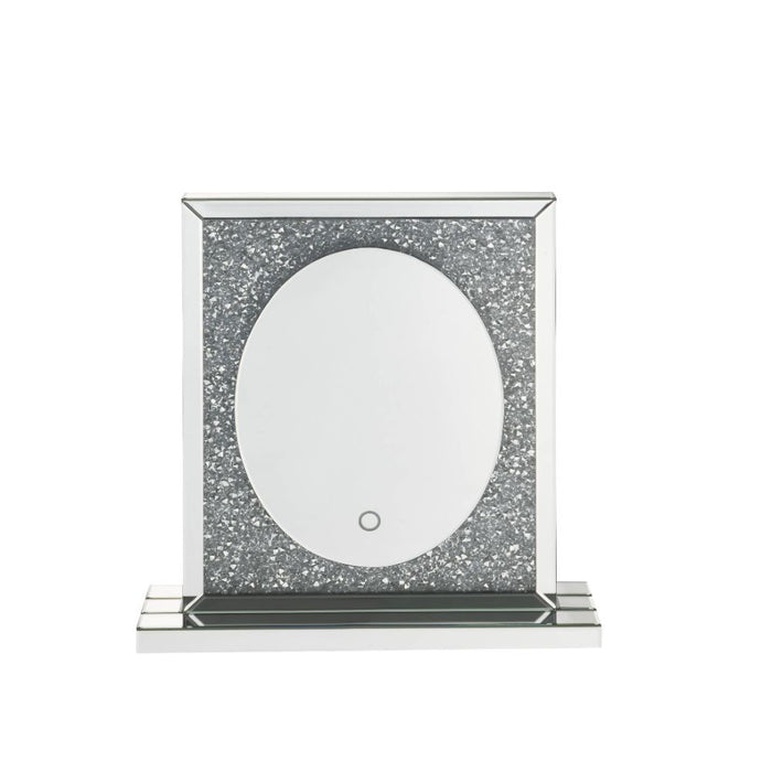 Noralie - 23" Accent Mirror With LED - Mirrored & Faux Diamonds