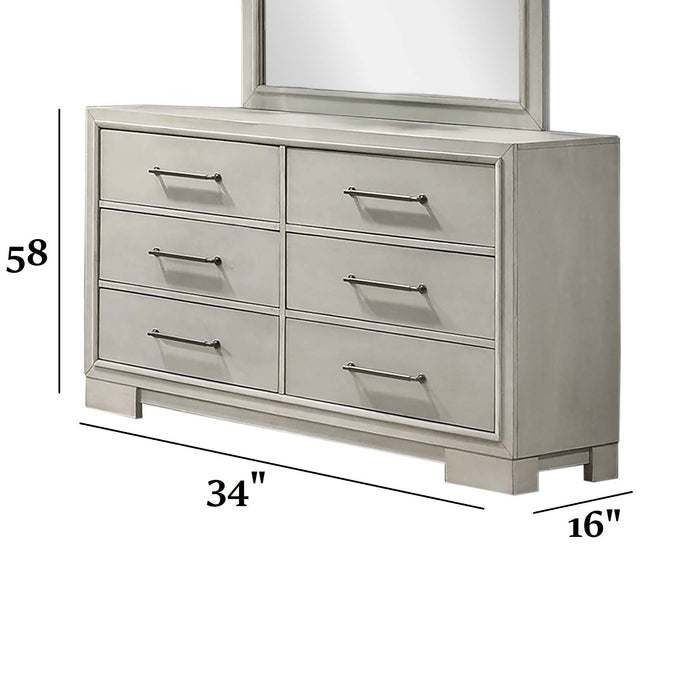 Dresser With Square Legs And Sleek Handles - Antique White Home Essentials