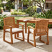Della - Wood Armchair (Set of 2) Outdoor Dining Chairs - Cream Noble House