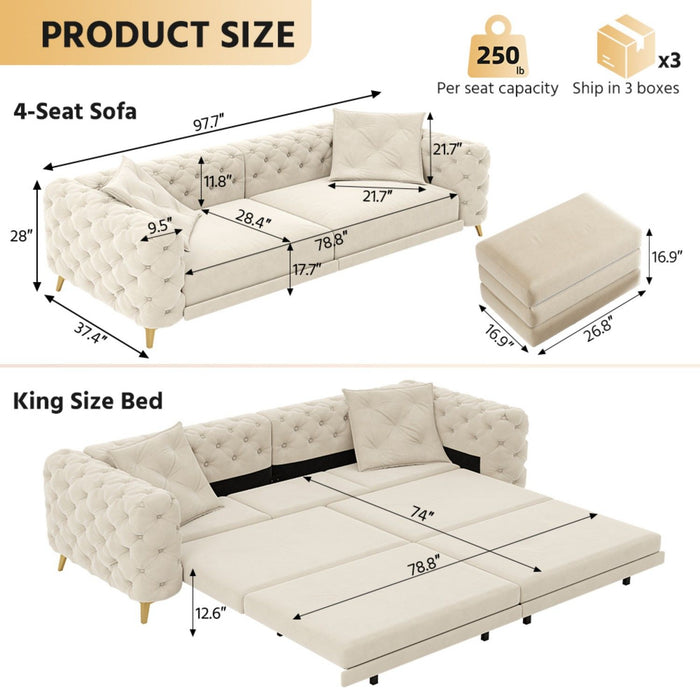 3-In-1 Convertible Sleeper Sofa Home Essentials