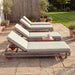 Outdoor Chaise Lounge & Wheels, 5 Position Adjustable Backrest Noble House
