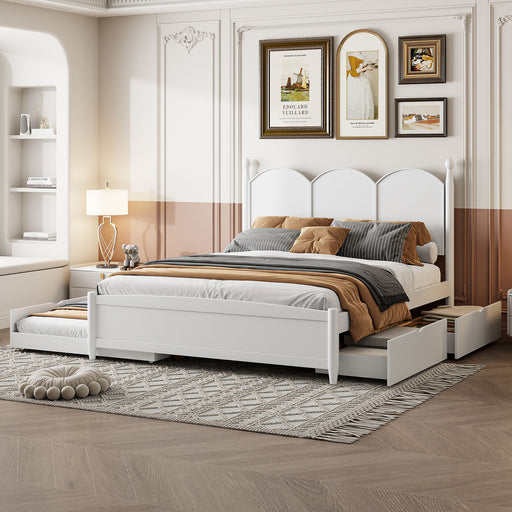 Platform Bed With With 2 Big Drawers And Trundle Timeless Haven