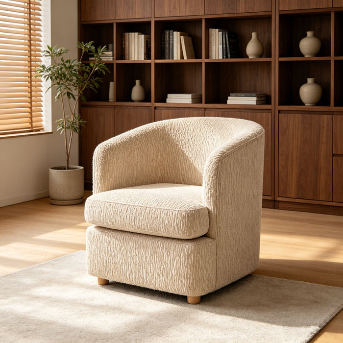 Arm Lounge Chair With Removable Seat Cushion - Light Brown Home Essentials