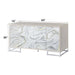 Panos - Console Cabinet - White Marble Print & Chrome ACME