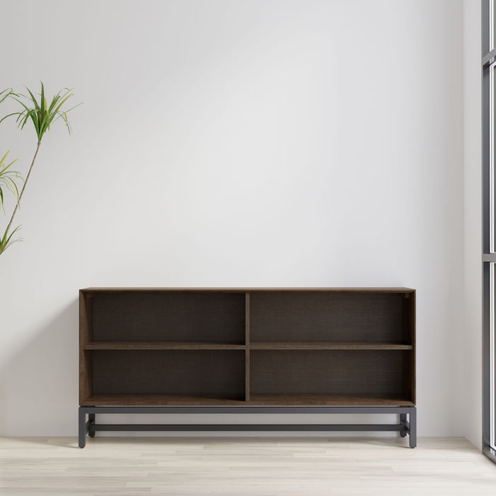 Banting - Low Wide Bookcase - Walnut Brown Simpli-Home