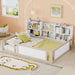 Platform Floor Bed With Guardrail Fence And Side Storage Shelves Home Essentials