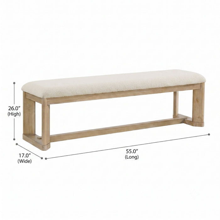Backless Upholstered Dining Bench Emerald Home