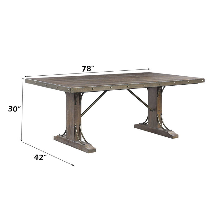 Raphaela - Dining Table - Weathered Cherry ACME