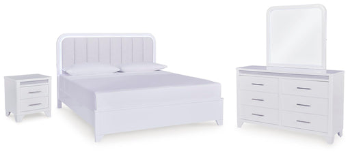 Jarlee - 4 Pc. - King Panel Bed, Dresser, Mirror And Nightstand - White Signature Design by Ashley®