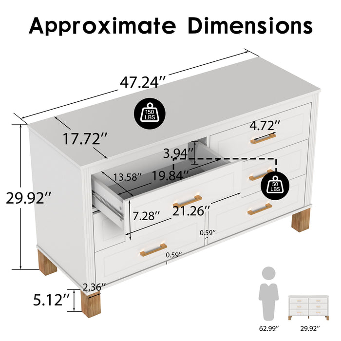 6 Drawer Double Dresser Home Essentials