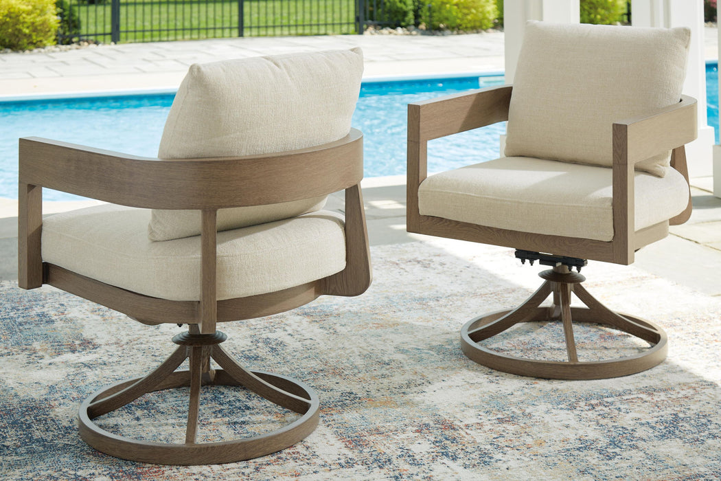 Serene Bay - Swivel Chair With Cushion (Set of 2) - Dark Brown / White Signature Design by Ashley®