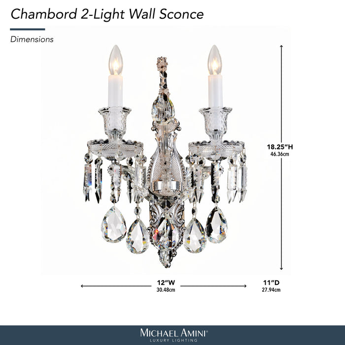 Michael Amini Lighting - Chambord Crystal Wall Sconce - Clear Michael Amini