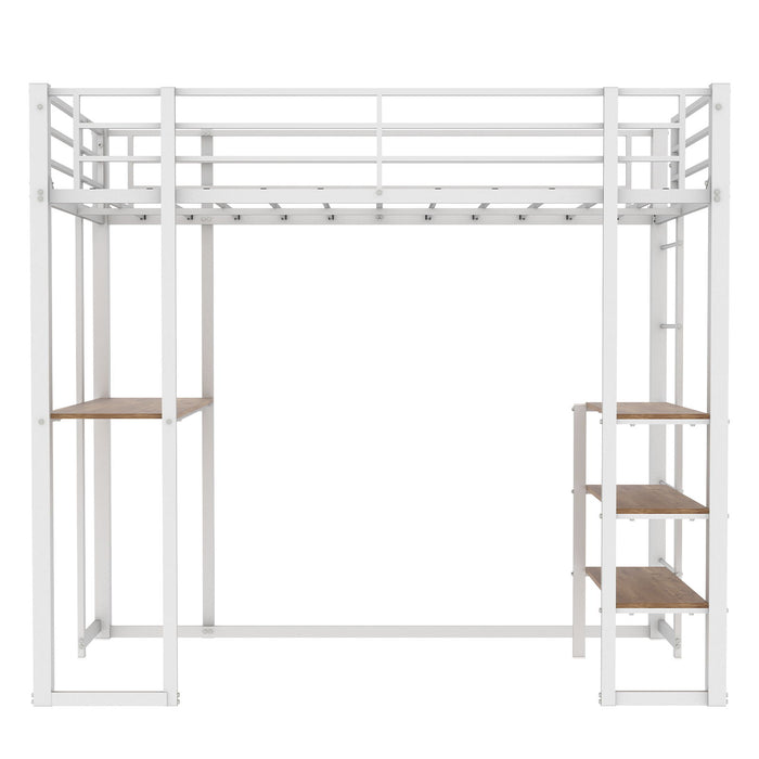Bunk Bed With L-Shaped Desk And Dual Side Stairs Home Essentials