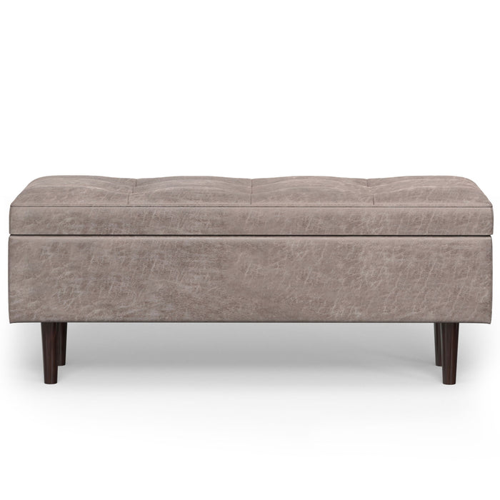 Shay - Large Square Coffee Table Storage Ottoman Mid-Century Style Simpli-Home
