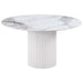 Quincy - Round Dining Table - White Marble Furniture Max