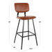 Foundry - Contemporary Barstool Zig Zag Stitching (Set of 2) - Black / Gray Lumi Source