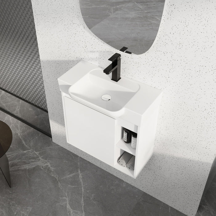 Wall Mounted Bathroom Vanity With Sink & Soft Close Door Home Essentials