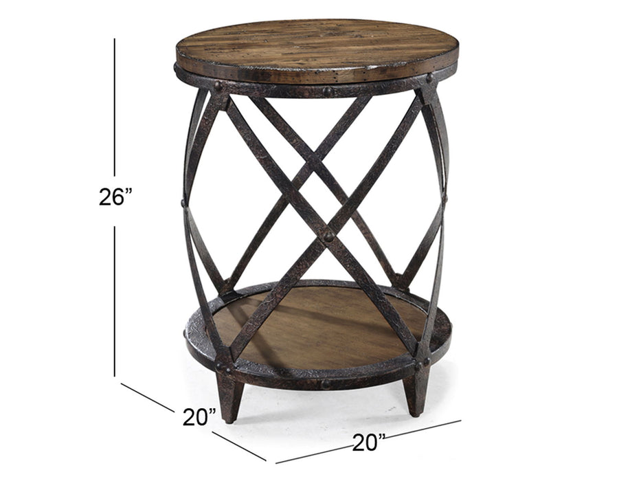Pinebrook - Round Accent Table - Distressed Natural Pine Magnussen Furniture