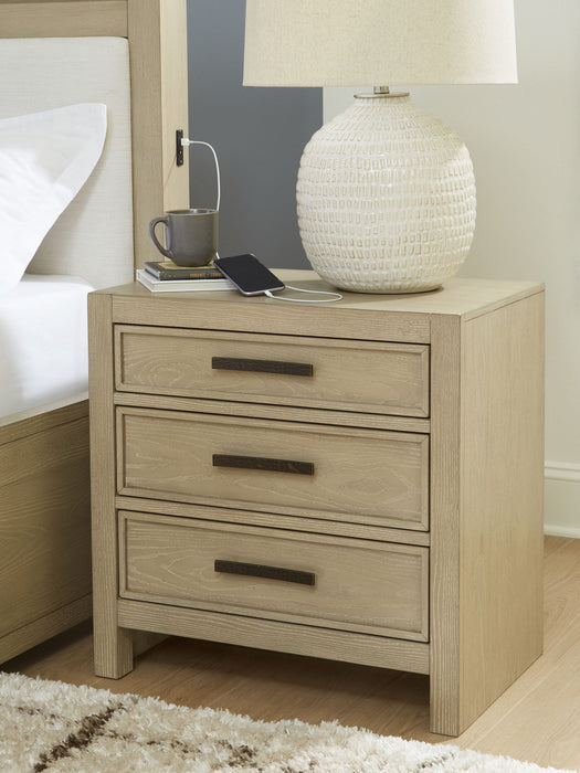 Calmoro - Three Drawer Night Stand - Gray Ashley®