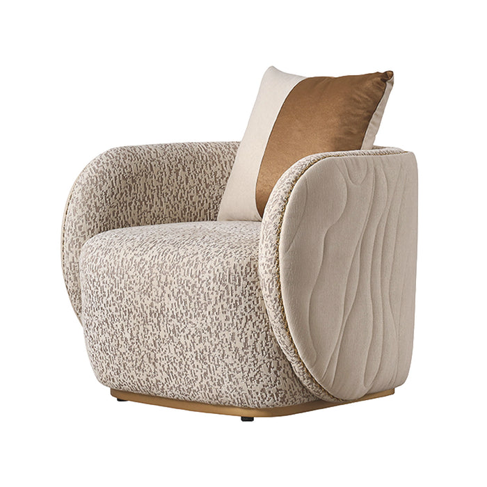 Gineverra - Accent Chair - Biscotti / Ivory Gold Michael Amini