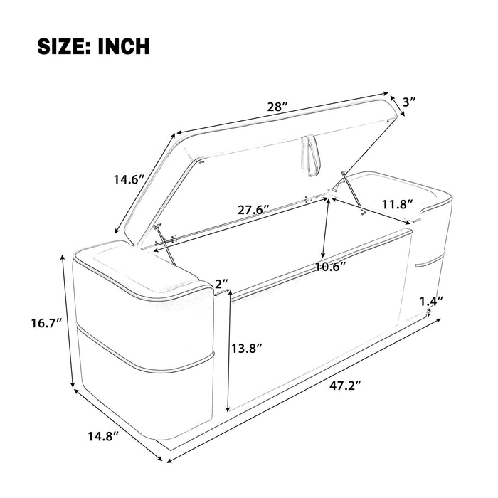 Storage Bench Upholstered Ottoman Bed End Bench With Lift Top Storage Hearth and Haven