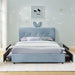 Upholstered Bed With Oversized Rabbit Ear Headboard, LED Lights & 4 Storage Drawers Home Essentials