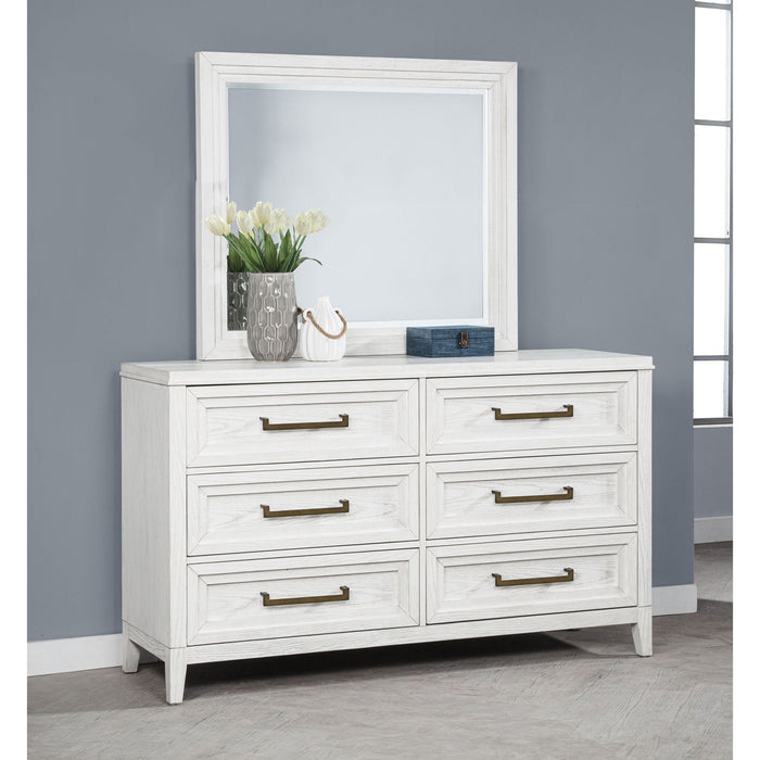 6 Drawer Dresser & Mirror - White Furniture Max