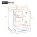 Bathroom Vanity With Ceramic Sink Combo, Modern Freestanding Storage Cabinet With Silver Handles Hearth and Haven