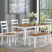 6 Piece Dining Set Table With 4 Side Chairs And Bench - Light Brown / White Home Essentials