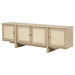 Kimpton - 4 Door Cane TV Stand Media Console - Beige Furniture Max