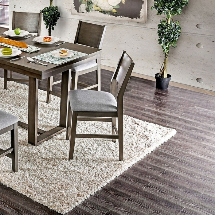 Padded Fabric Seat Panel Back Counter Height Dining Chairs (Set of 2) - Gray / Light Gray Home Essentials