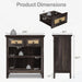 Storage Cabinet With 2 Drawers And 2 Shelves - Coffee Home Essentials