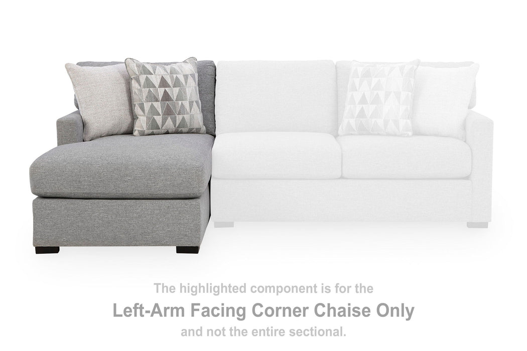 UrbanCrest - LAF Corner Chaise - Pewter Signature Design by Ashley®