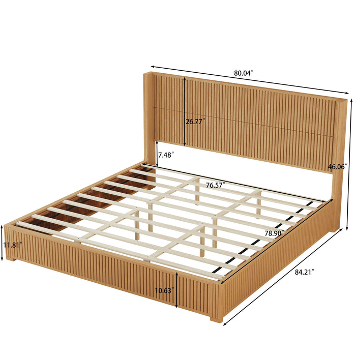 Platform Bed Frame With Headboard, Floor Standing Design Home Essentials