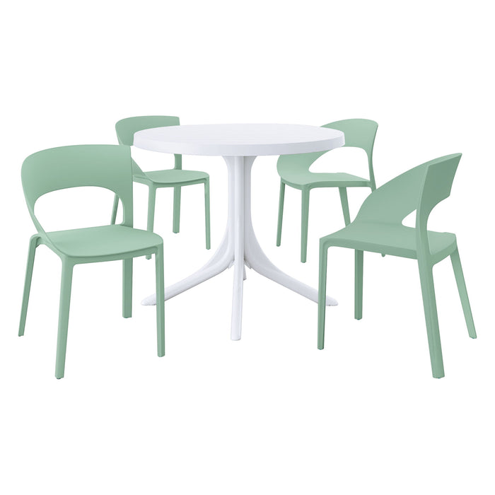 4 Piece Set Of Modern Designed Single Chairs With Round Table Home Essentials