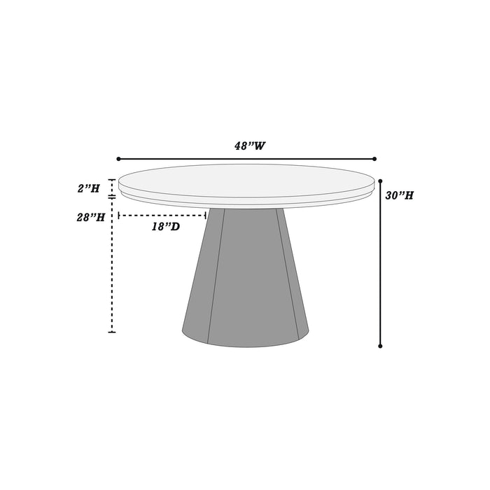 Round Dining Table With Cone Shaped Base - Black Home Essentials