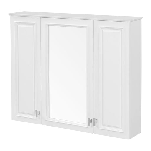 Wall Mounted Mirror Cabinet With 5 Adjustable Shelves, Rectangular Storage For Bathroom - White Hearth and Haven