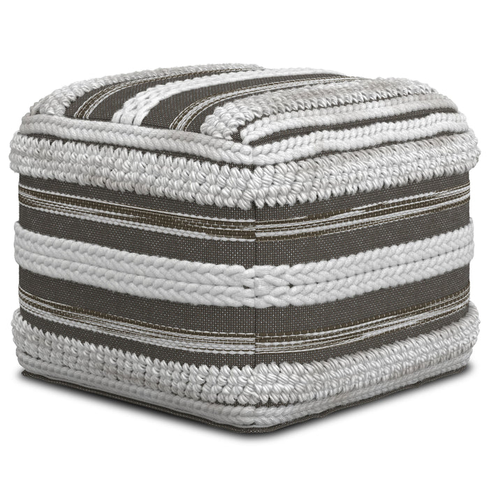 Sommer - Square Pouf - Natural / Taupe Gray