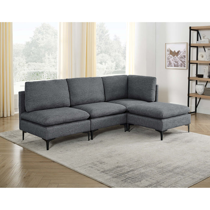 Upholstered Modular Sectional With Tall Legs, Medium Firm Seat Home Essentials