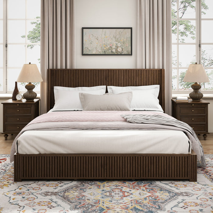 Platform Bed Frame With Headboard, Floor Standing Design Home Essentials