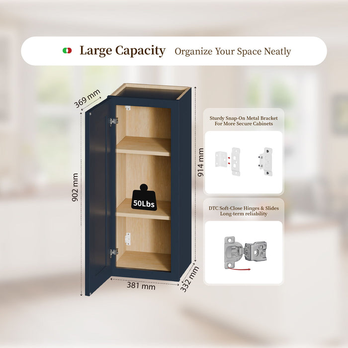 Shaker Wall Cabinet With 2 Adjustable Shelves Home Essentials