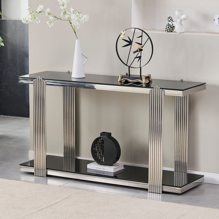 Console Table With Double Tier Storage Home Essentials