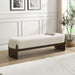Ottoman With Upholstery, Rectangular Design - Beige / Brown Noble House