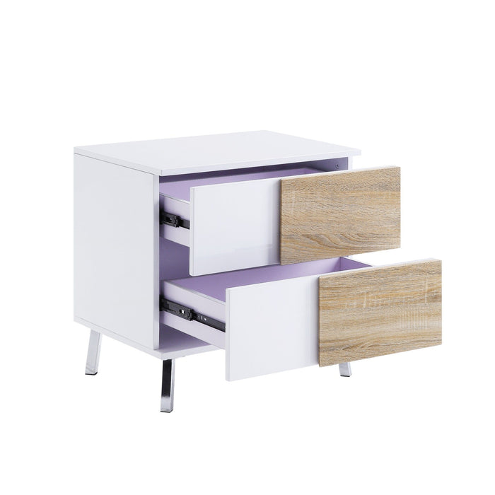 Verux - High Gloss End Table - White Urban Nest
