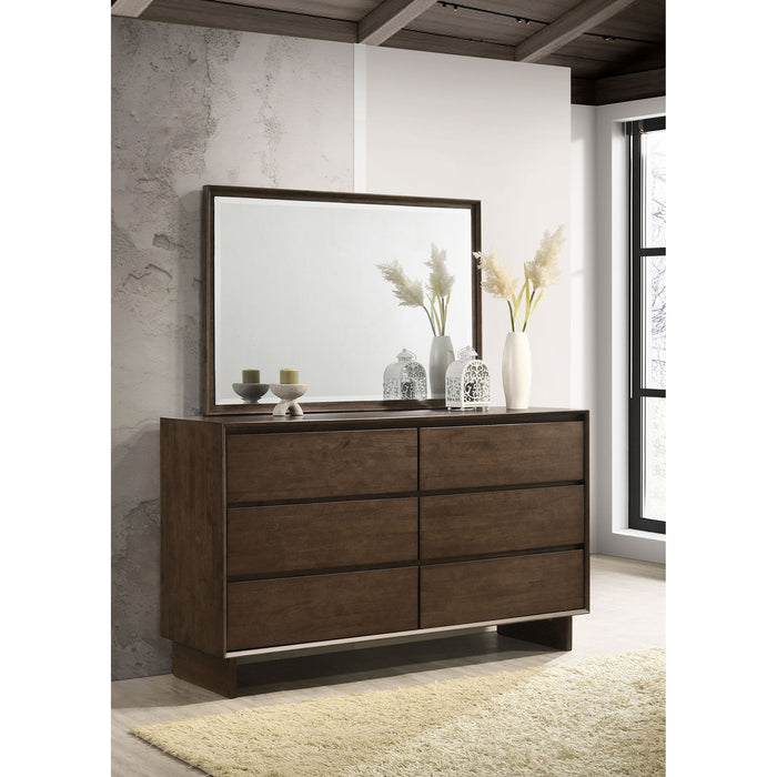 Hemlock - 6 Drawer Dresser With Mirror - Brown Furniture Max