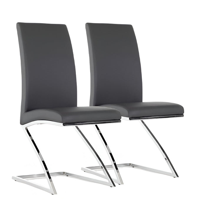 Modern Faux Leather Dining Chairs (Set of 2) - White