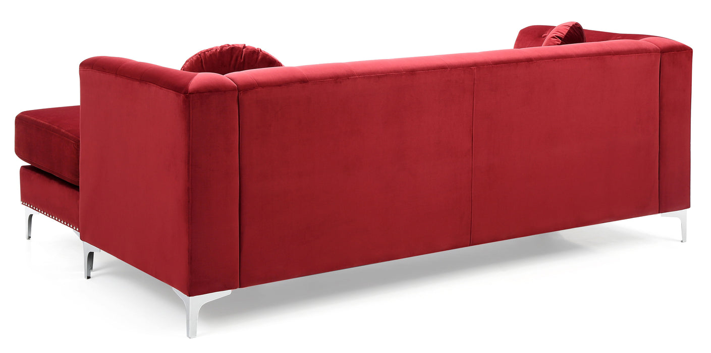 Glory Furniture Pompano Sofa Chaise (3 Boxes), Burgundy